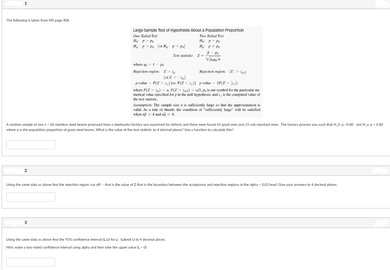 The following is taken from MS page 408