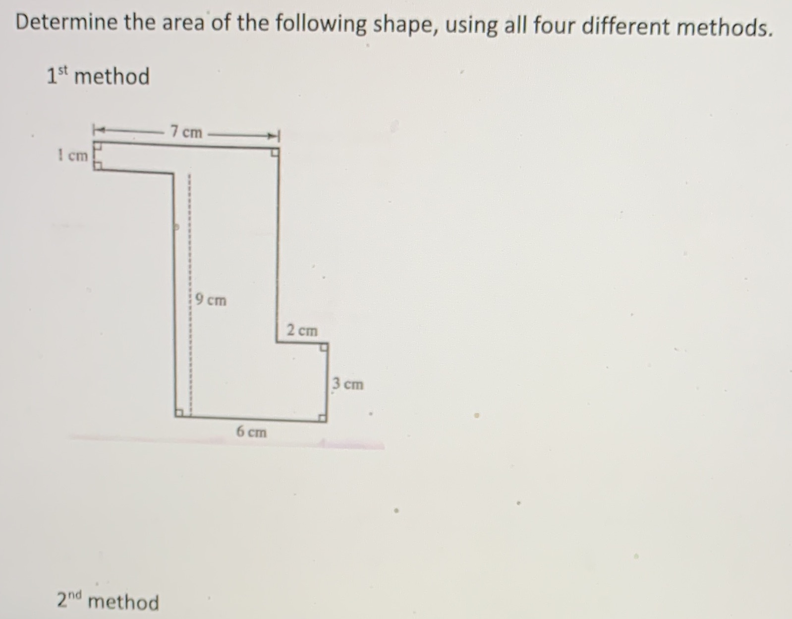 four different methods Determine the area of the