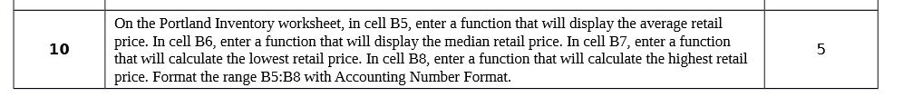 On the Portland Inventory worksheet, in cell B5,
