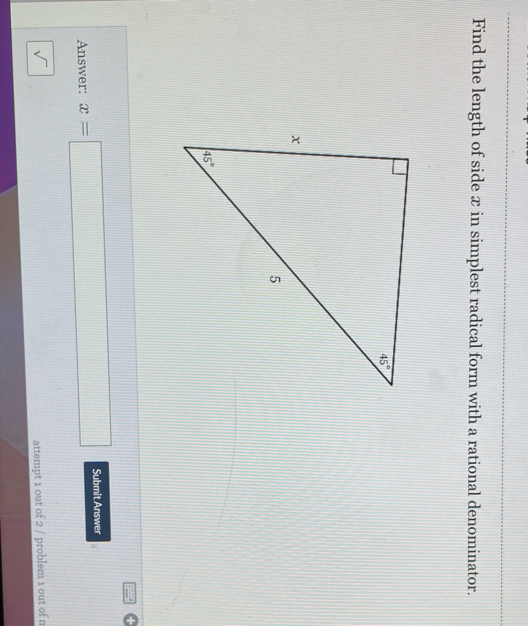 Geometry-30/60/90 review & skill practice Find