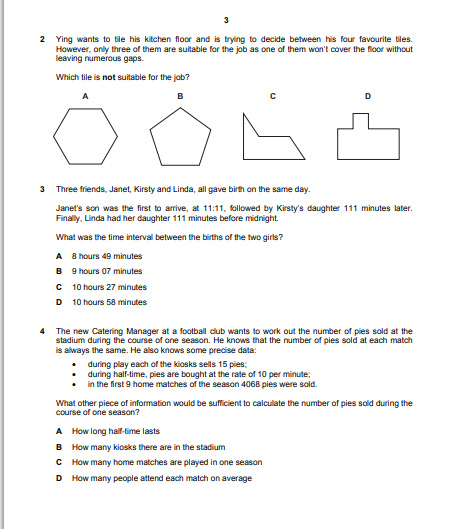 2 Ying wants to tile his kitchen floor and is