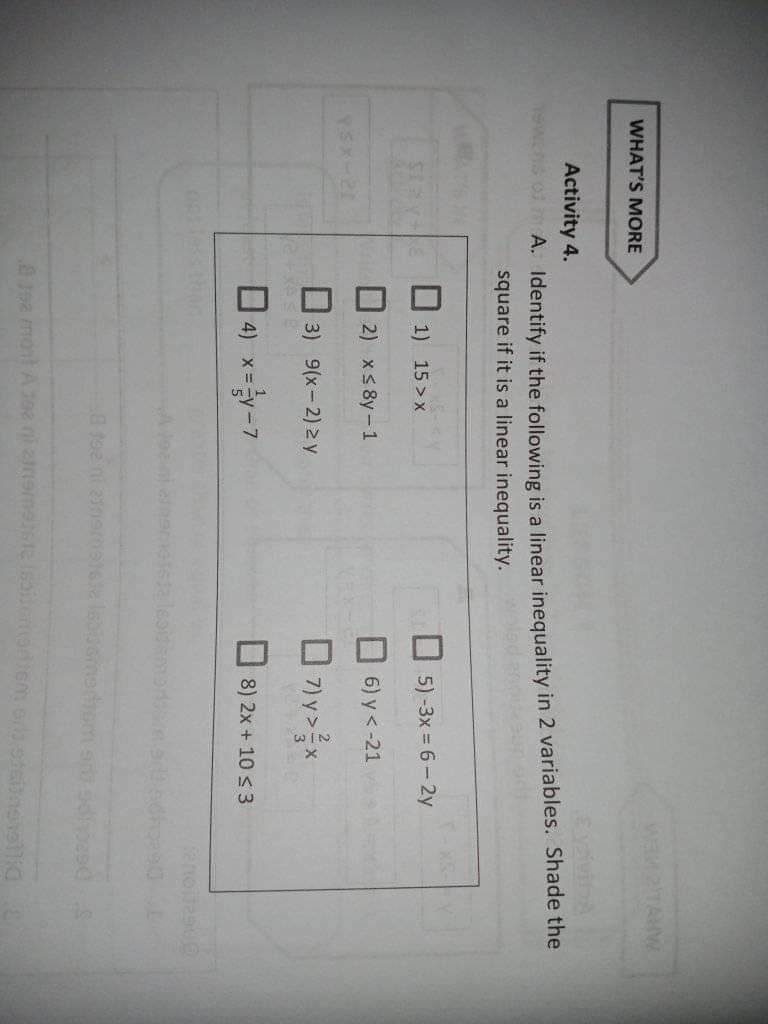 WHAT'S MORE Activity 4. swans of A. Identify