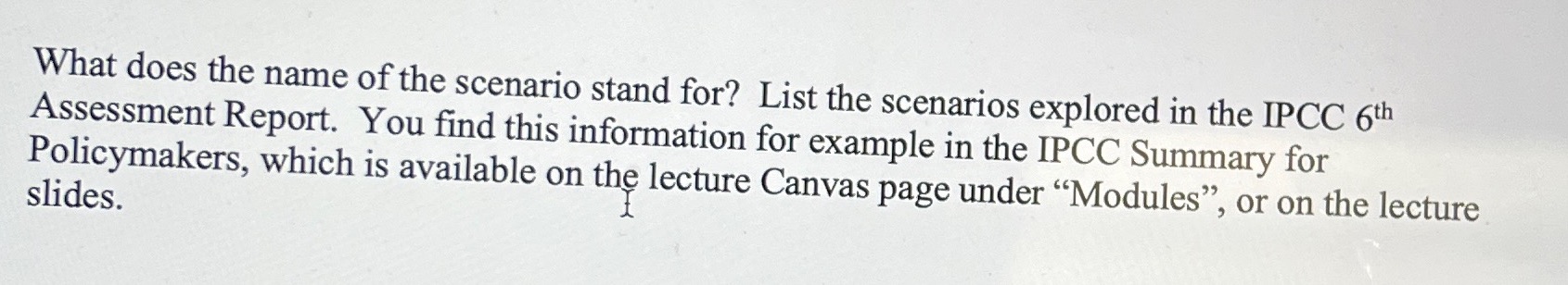 What does the name of the scenario stand for?