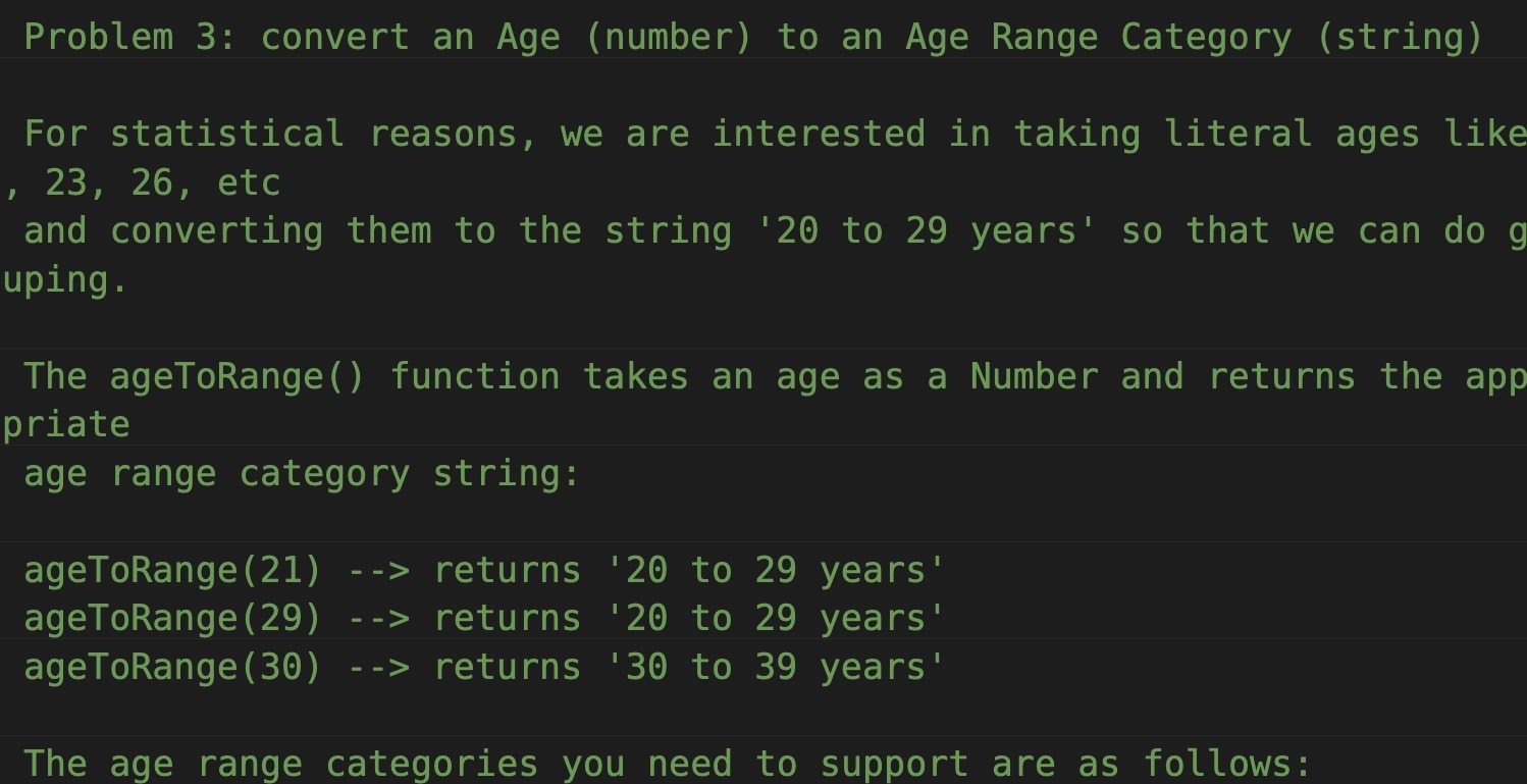 Problem 3: convert an Age (number) to an Age
