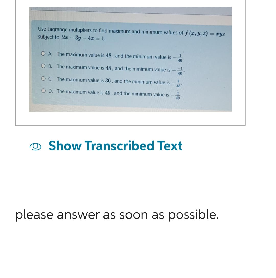 I need typing answer urgent and no plagarism Use
