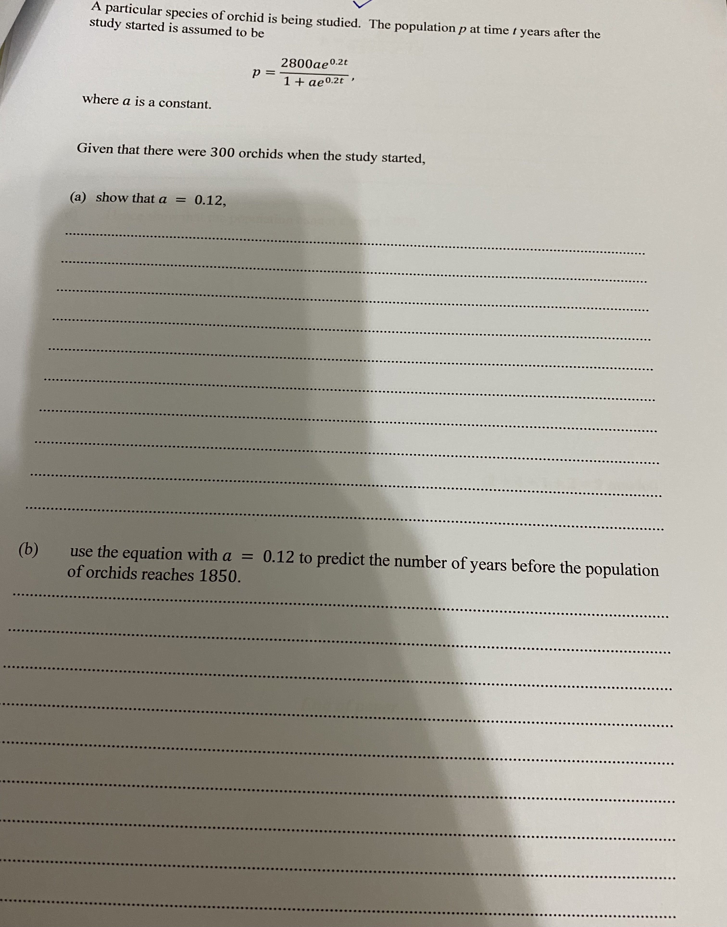 Using the world population formula, P =