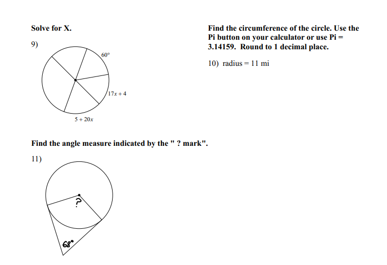 Find the measure of the are or angle indicated by