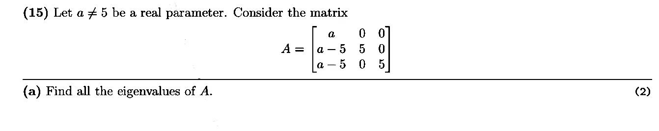 (15) Let 0 7E 5 be a. real parameter. Consider