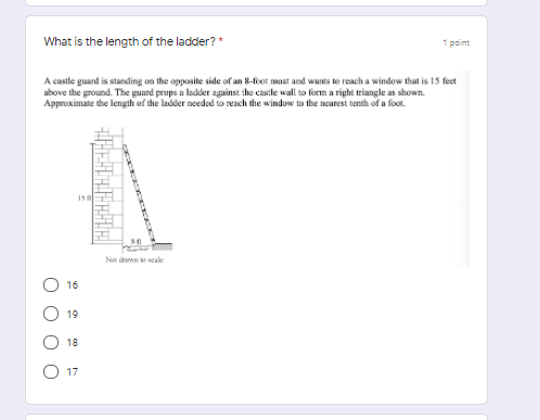 What is the length of the ladder? * 1 point A