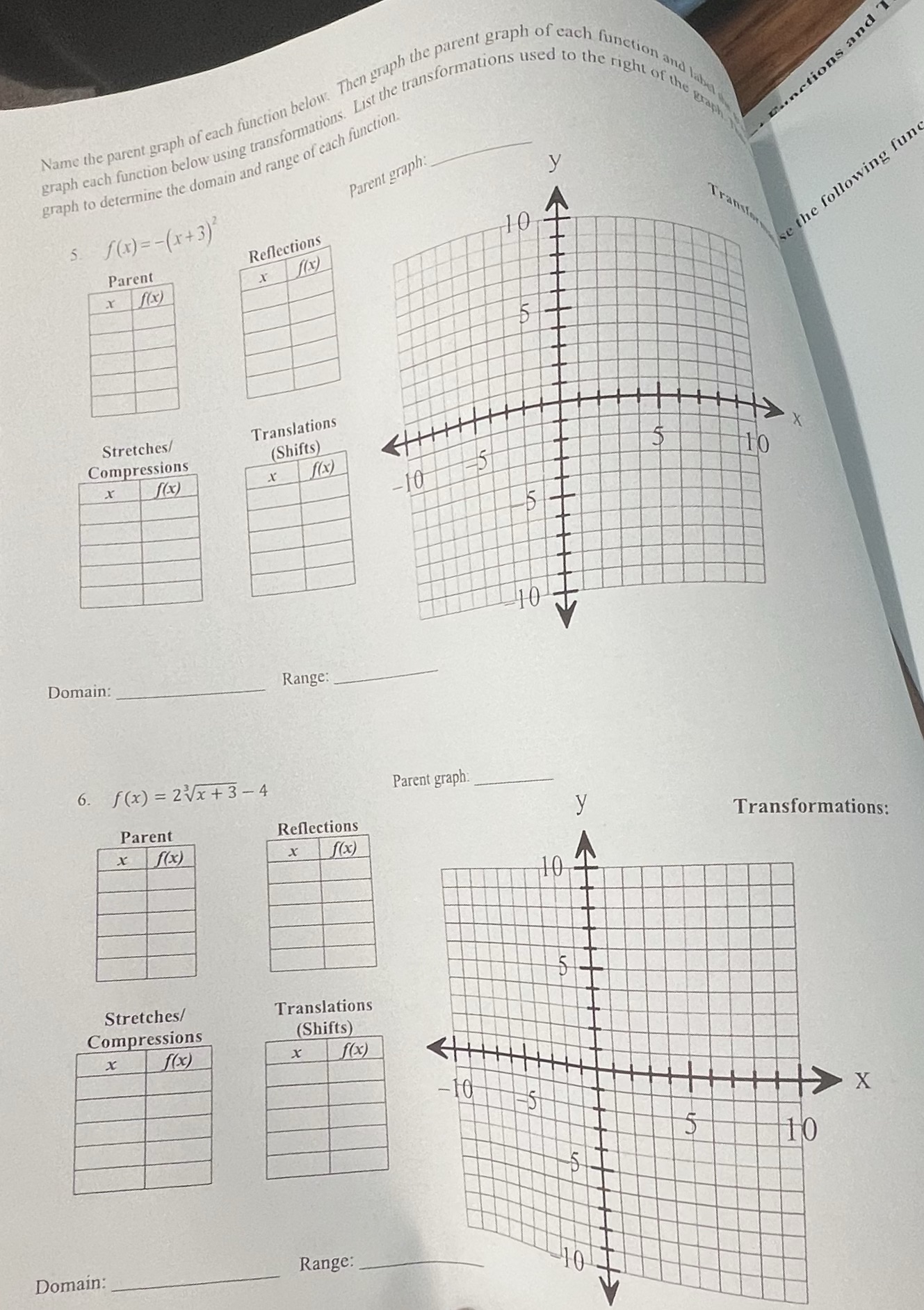 pls help me graph Parent graph of below Then