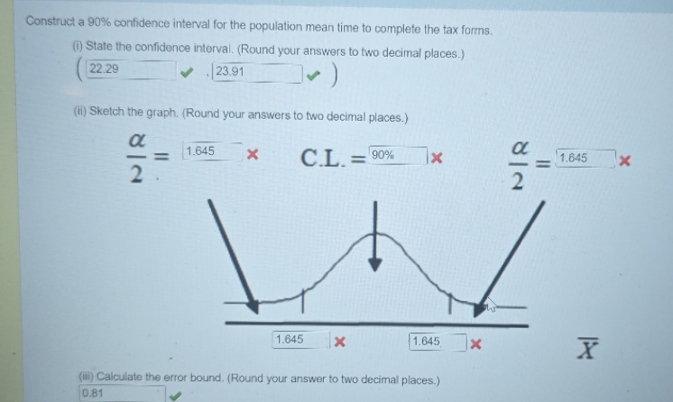 Construct a 90% confidence interval for the