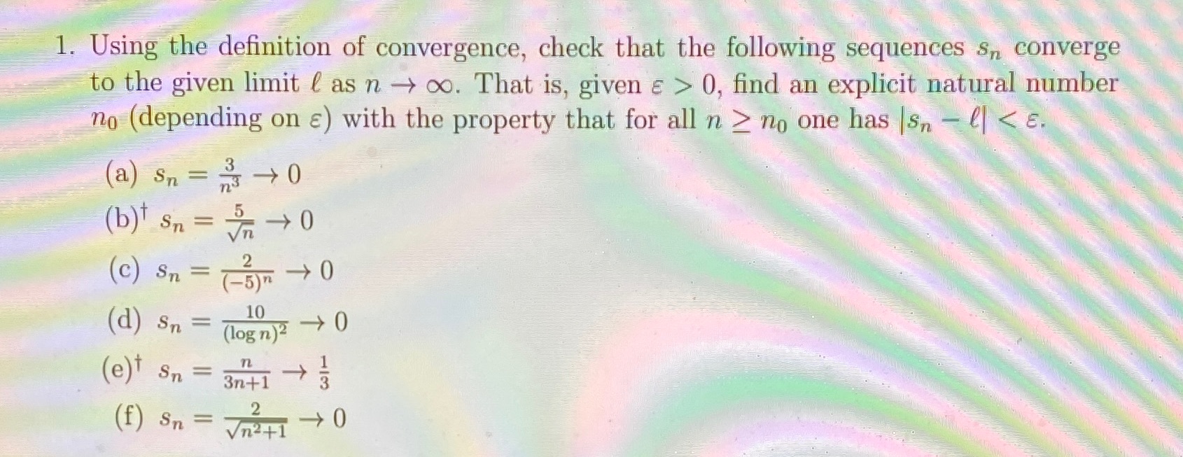 Only B and E 1. Using the definition of