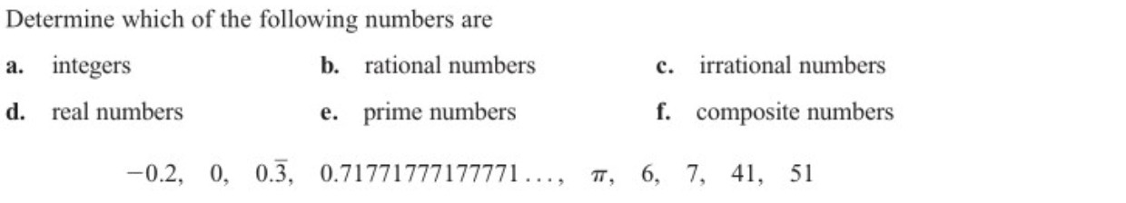 Determine which of the following numbers are a.