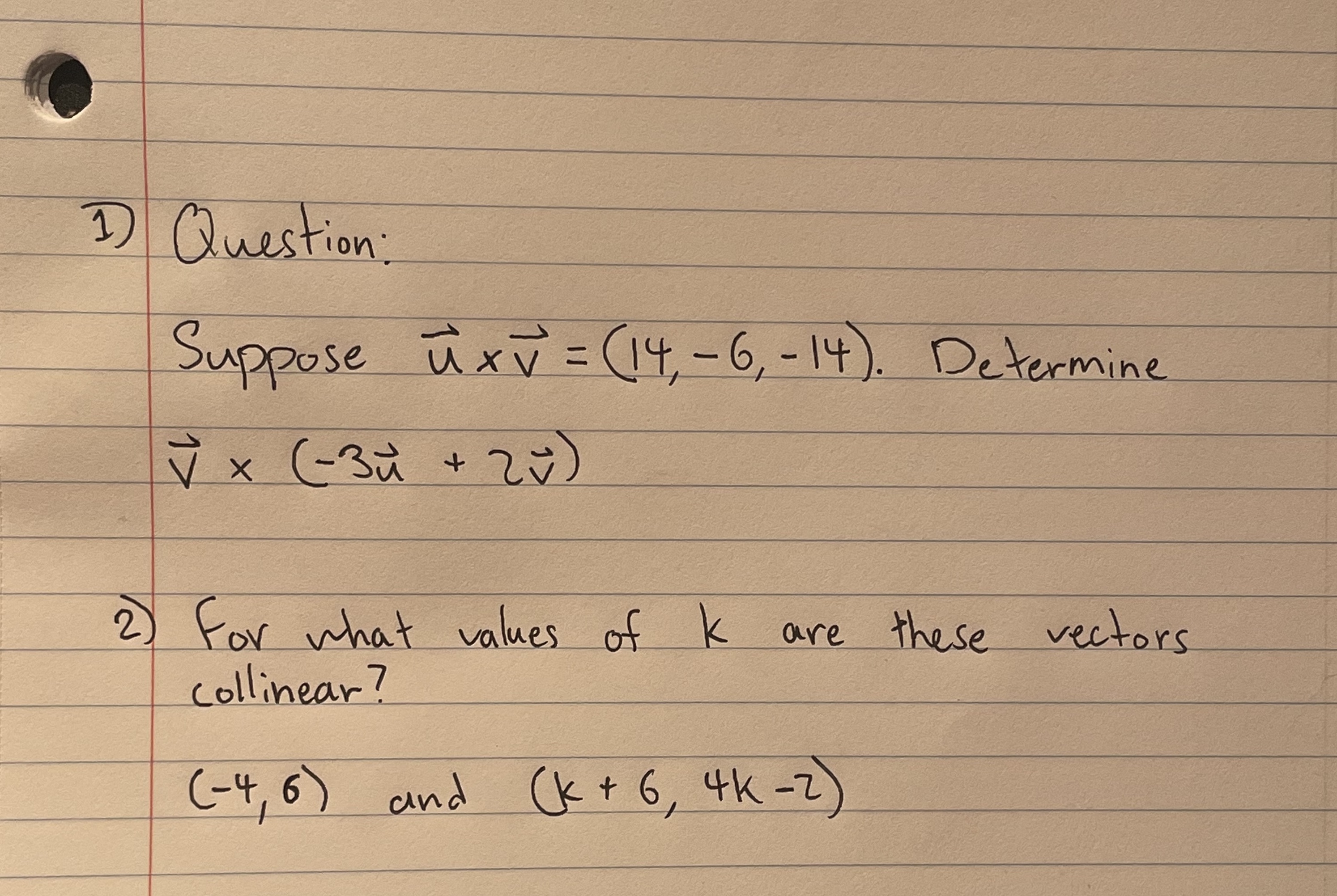 1) Question Suppose uxy = (14 , - 6, - 14 ).