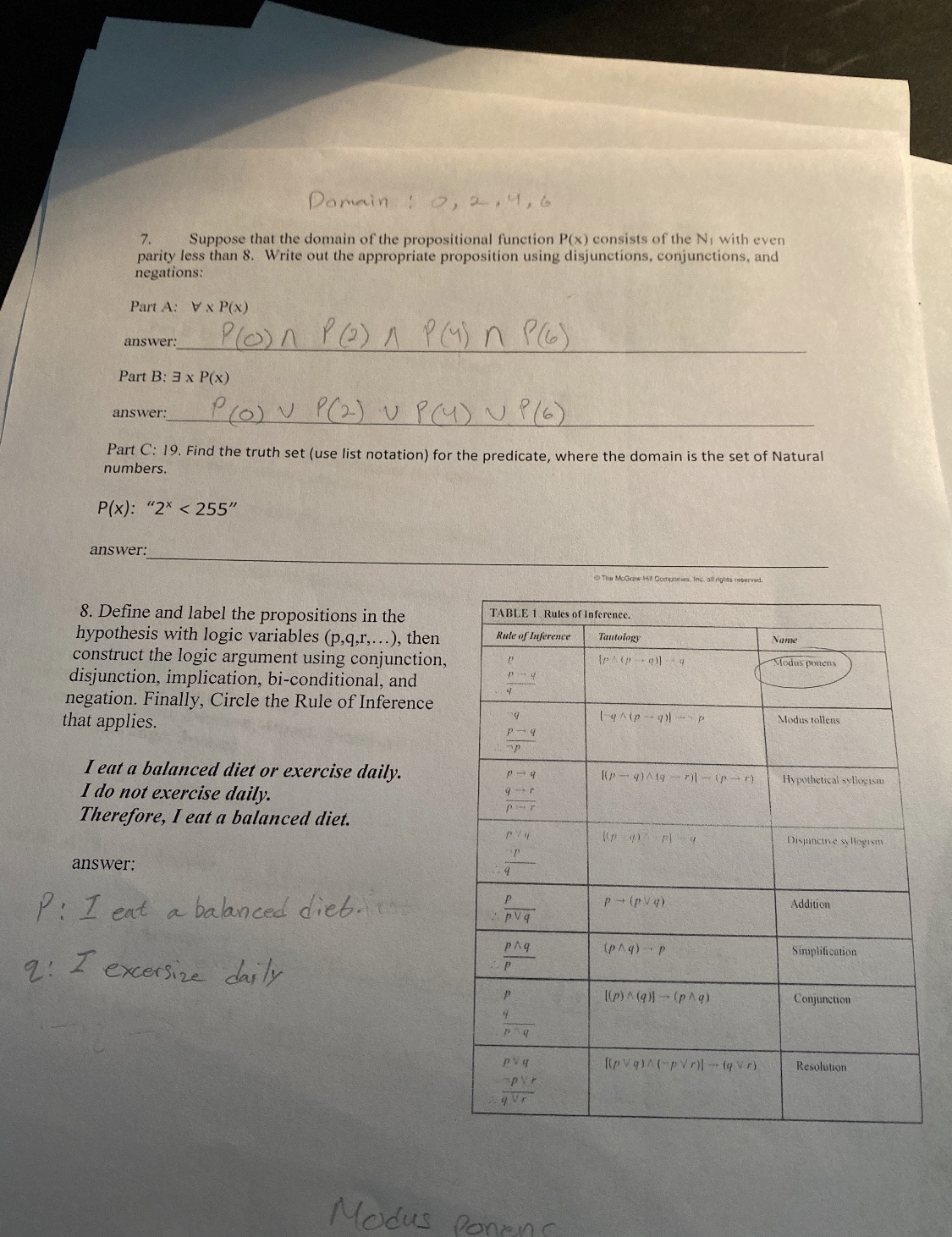 I need help with part C Domain : 0, 2, 4, 6 7.