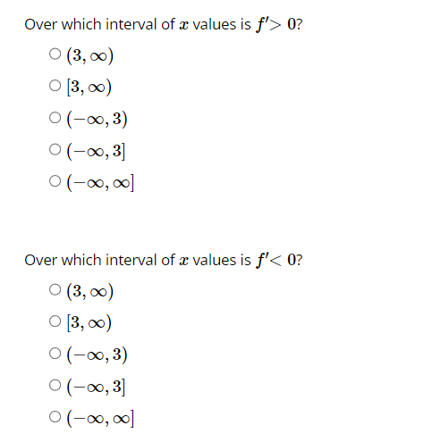 \fver which interval of :r: values is f'} U? D