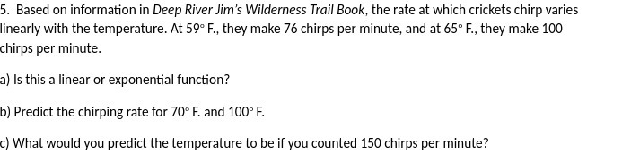 5. Based on information in Deep River Jim's