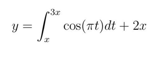 Determine tangent Line at x= 1 3x y = cos(at ) dt