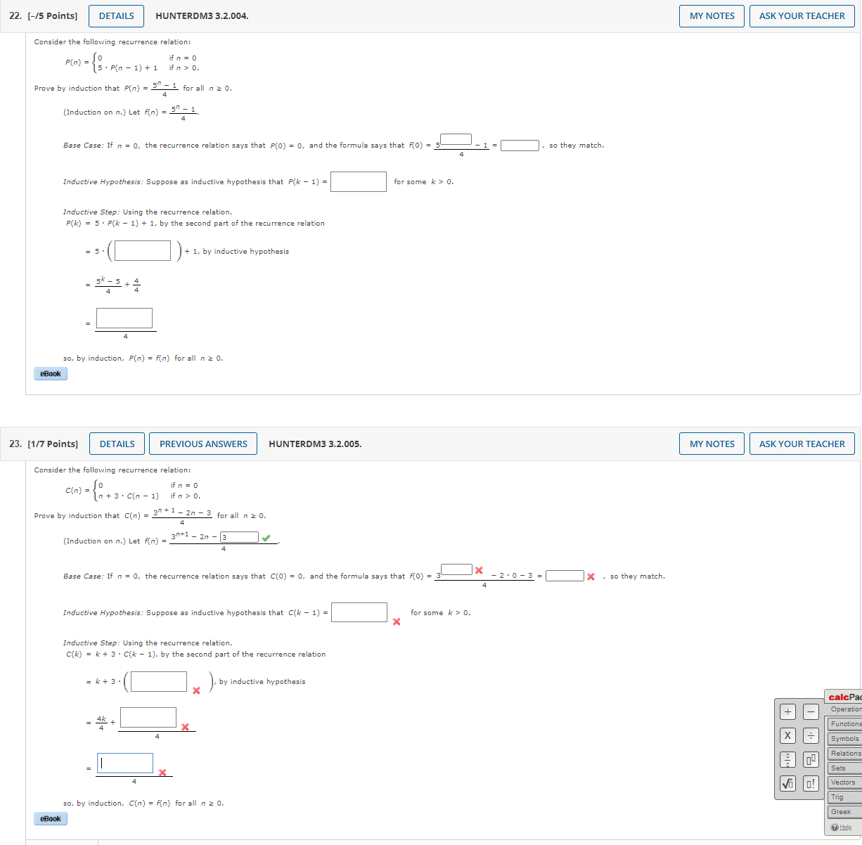 22. [-/5 Points] DETAILS HUNTERDM3 3.2.004. MY