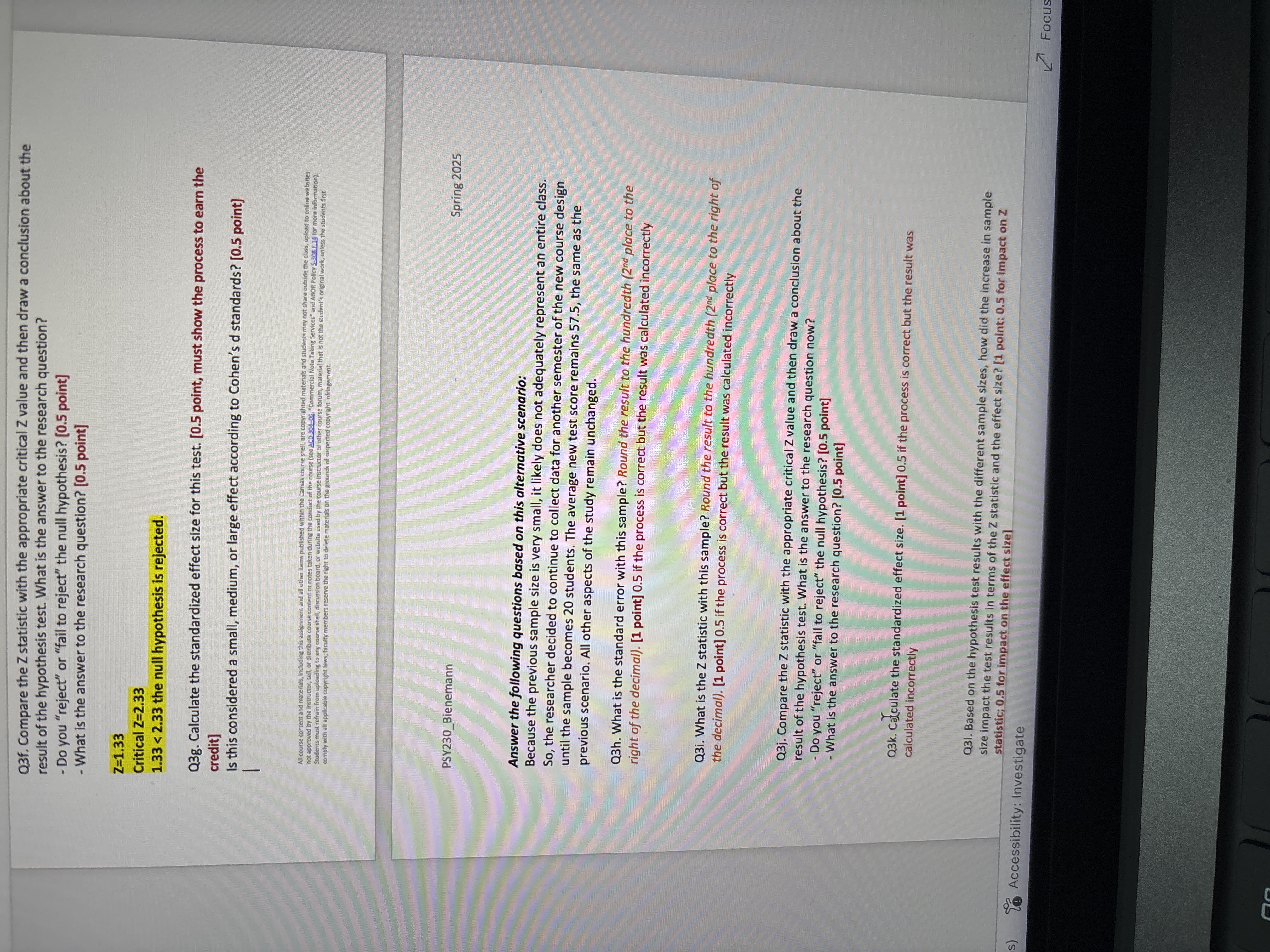 Q3f. Compare the Z statistic with the appropriate