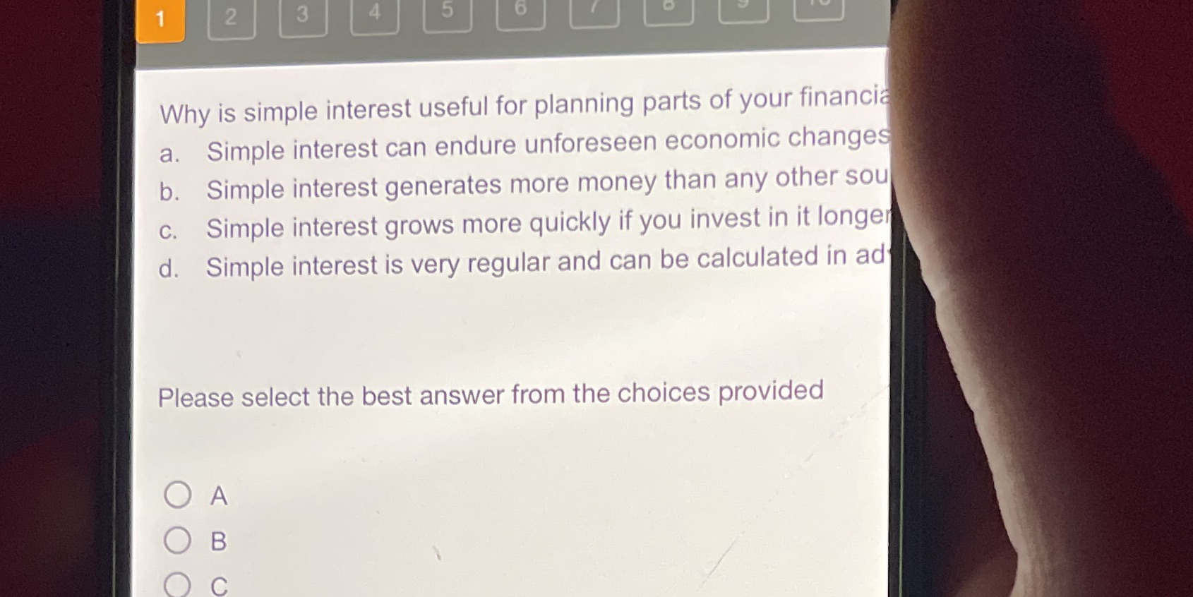 Why is simple interest useful for planning parts