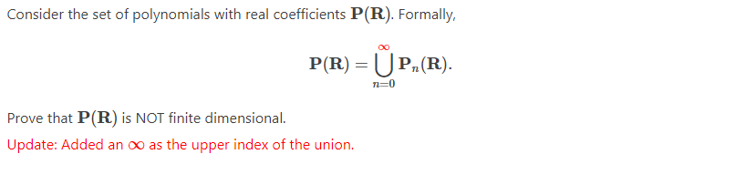 Consider the set of polynomials with real