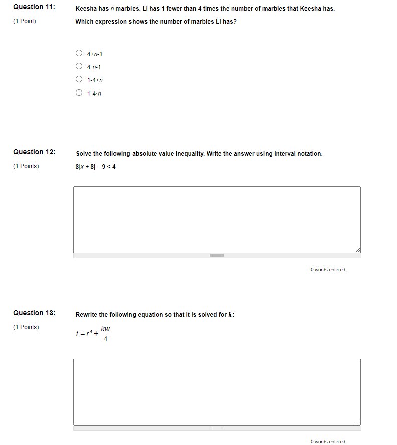 Question 8: Consider the equation -9x-3y = -12 (1