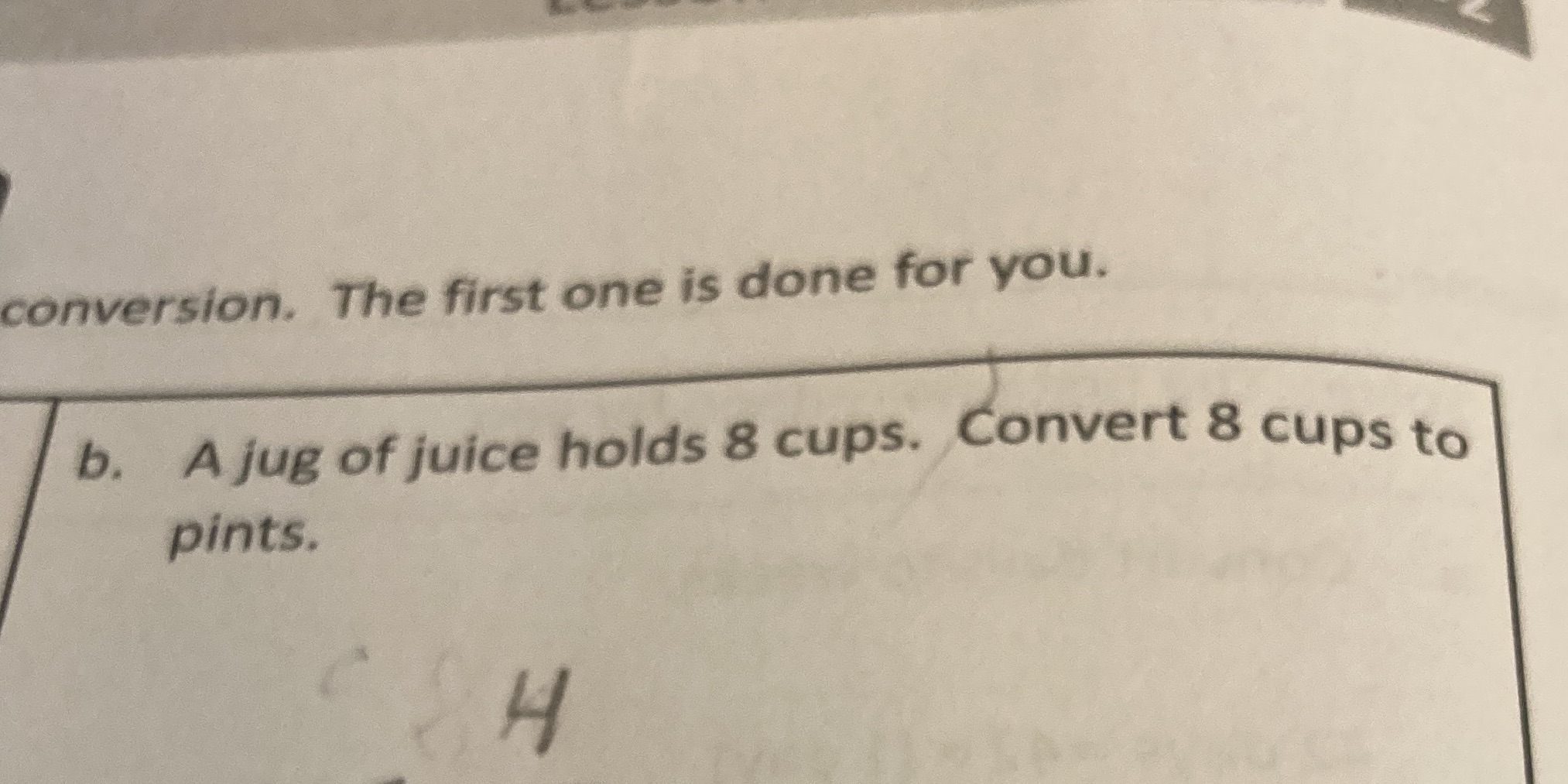 conversion. The first one is done for you. b. A