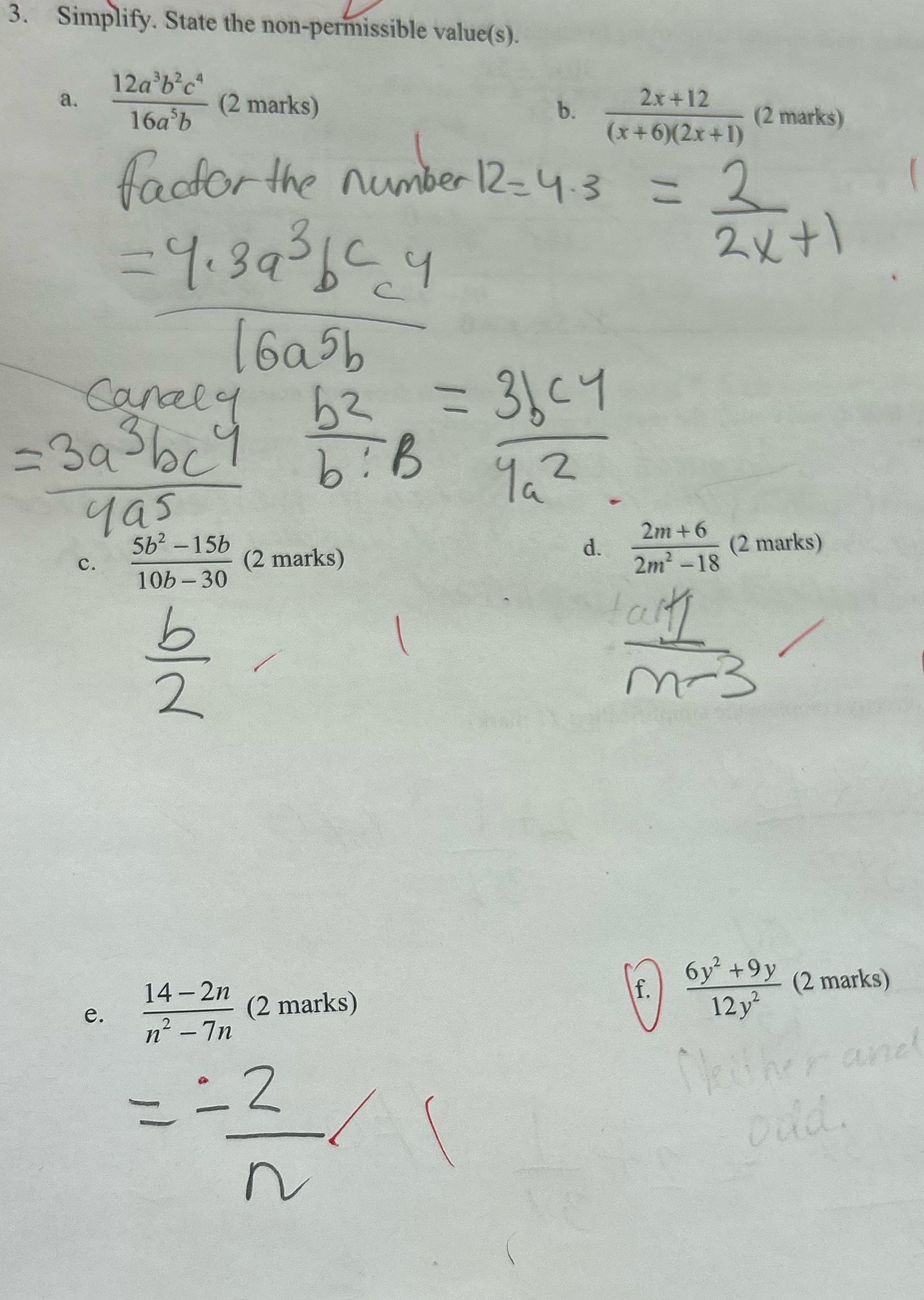 Please help me answer question F and help me