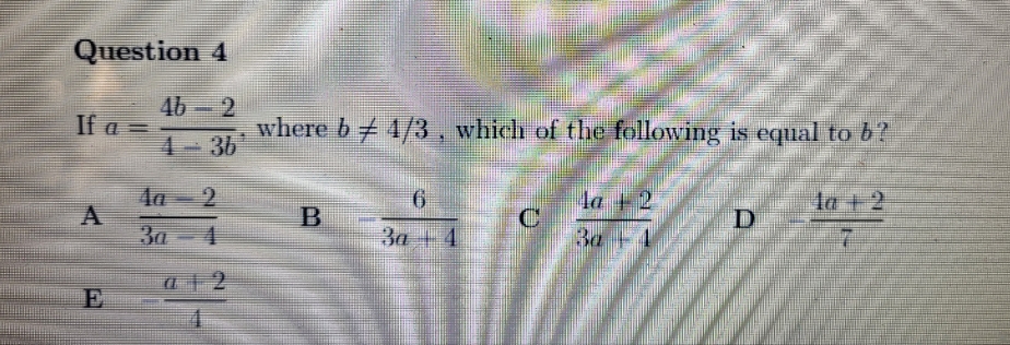 no extra detail Question 4 4b - 2 If a 1 - 3b