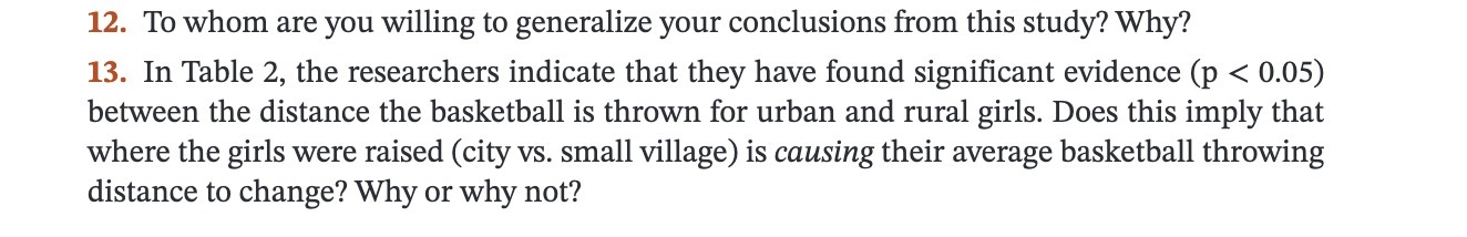12. To whom are you willing to generalize your