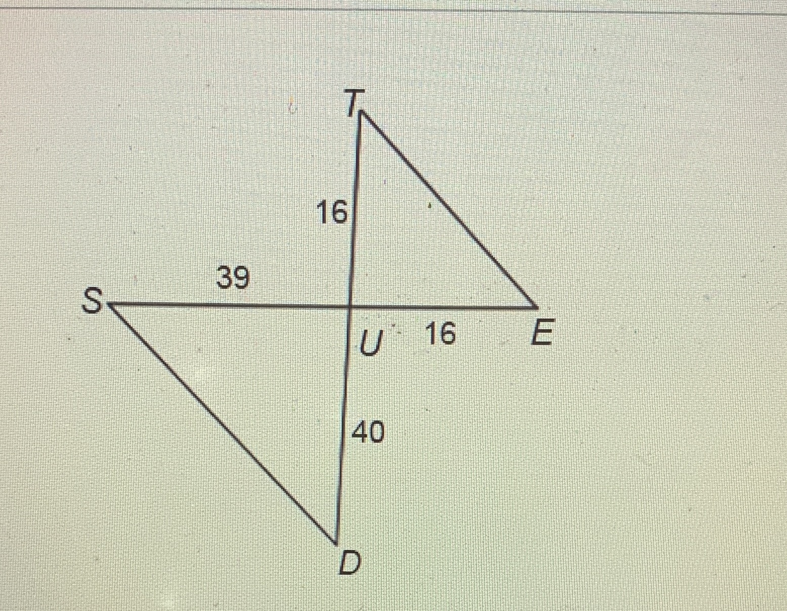 Determine if the two triangles shown are similar.