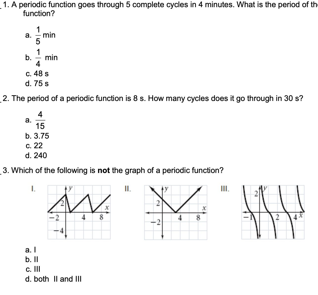 _1. A periodic function goes through 5 complete
