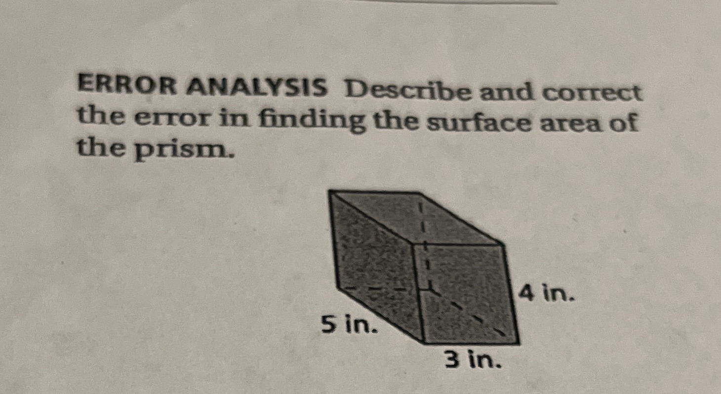 ERROR ANALYSIS Describe and correct the error in