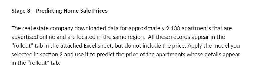Stage 3 Predicting Home Sale Prices The real