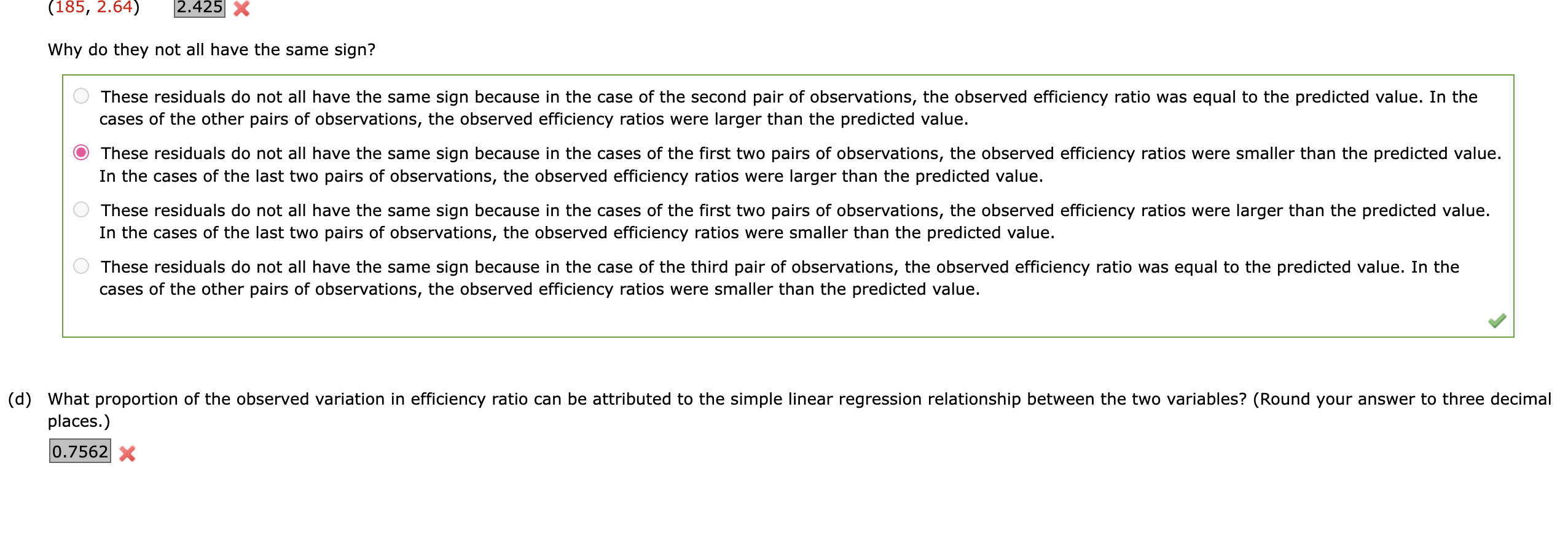 The efficiency for a steel specimen immersed in a