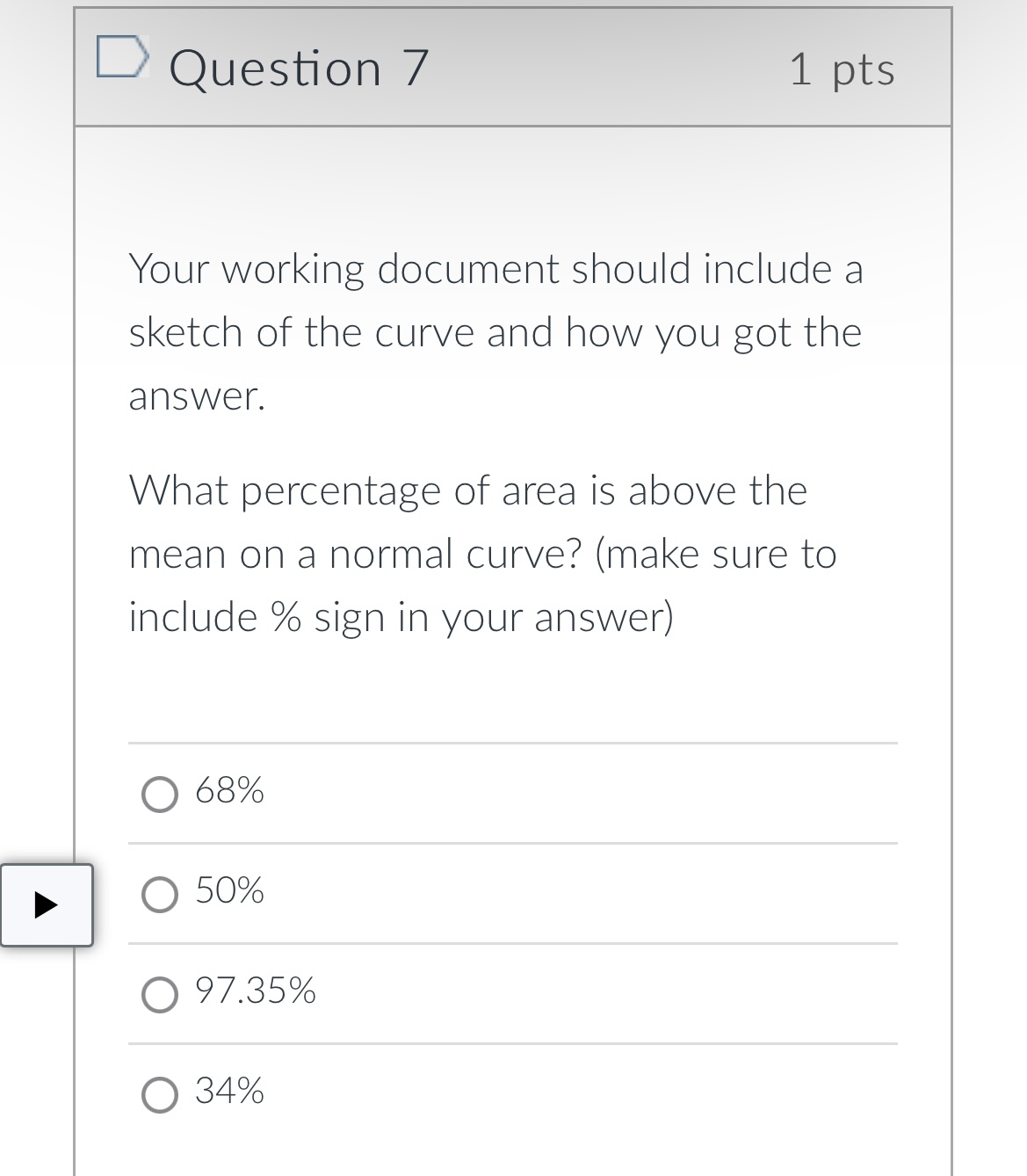 D Question 2 1 pts Your working document should
