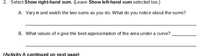 2. Select Show right-hand sum. (Leave Show