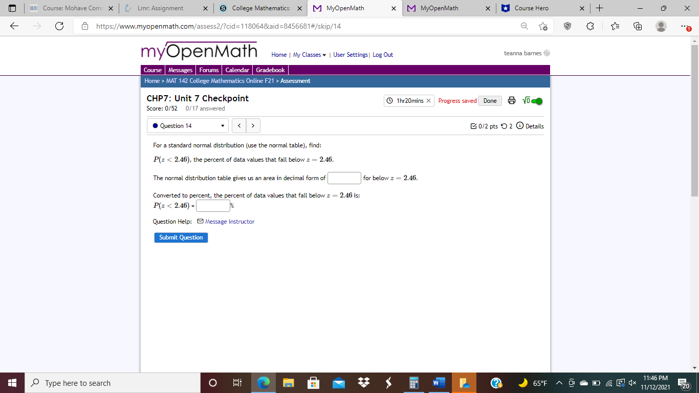 HI Course: Mohave Comm X | [ Line: Assignment X S