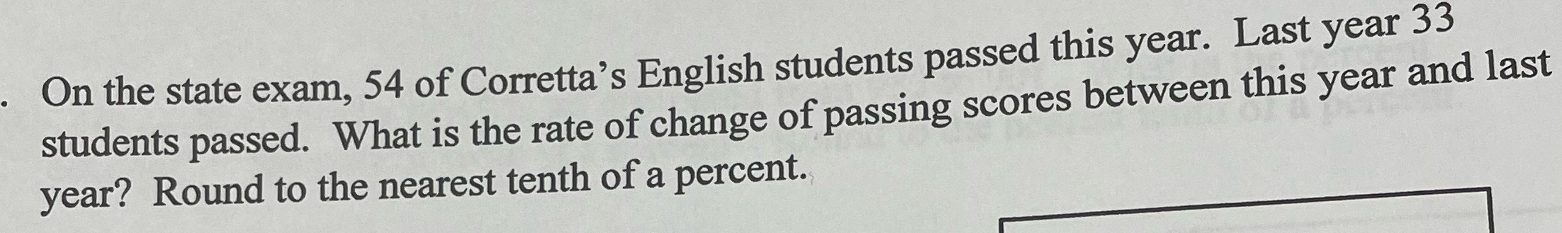 On the state exam, 54 of Corretta's English