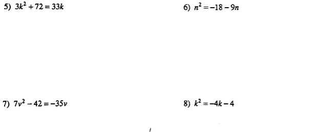 \f11) 872 + 3r+2 =72 12) b' + b= 25) 3k* +