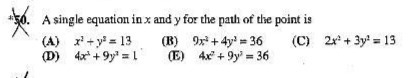 0 A single equation in x and y for the path of