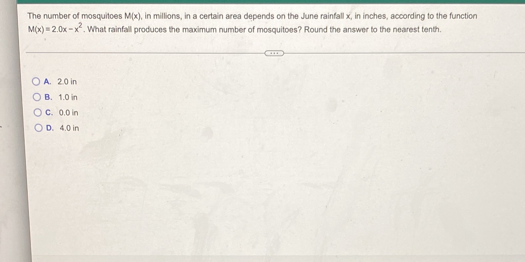 The number of mosquitoes M(x), in millions, in a