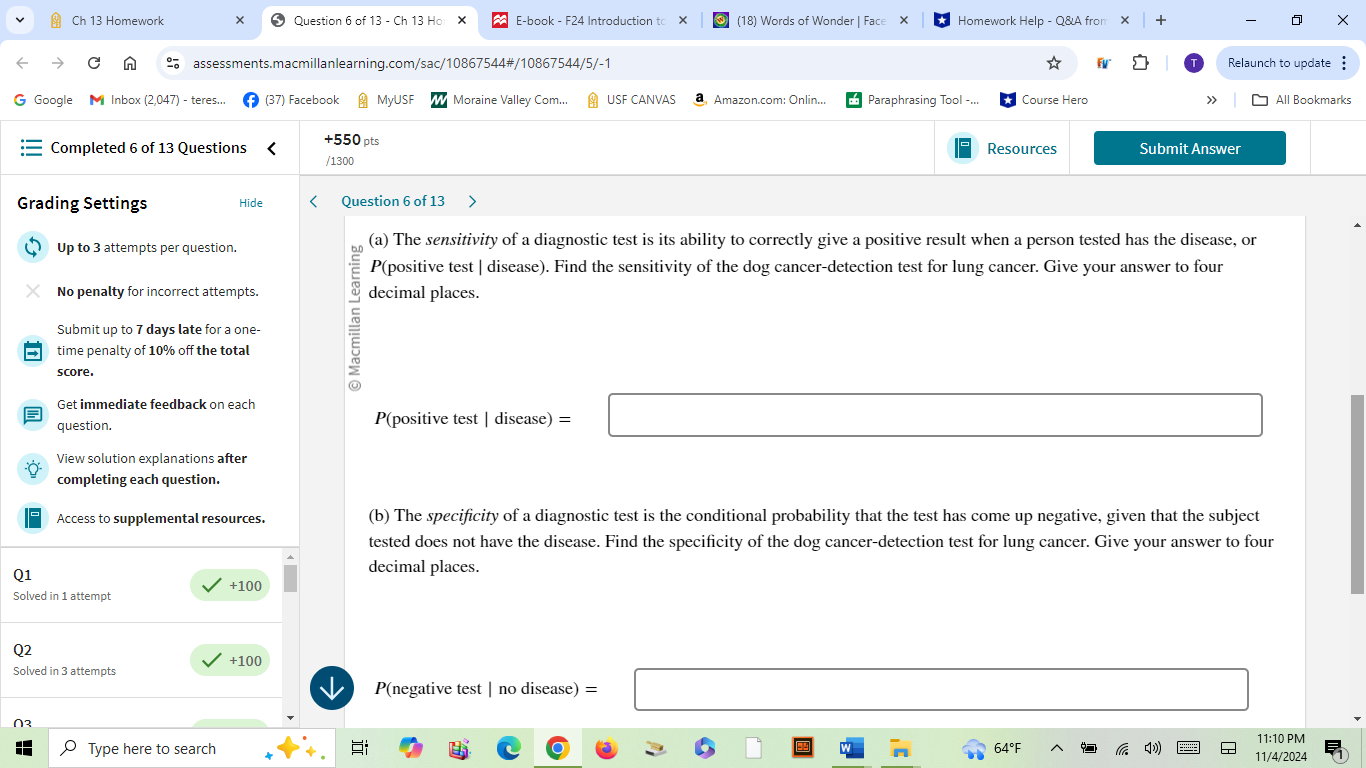 A Ch 13 Homework X 5 Question 4 of 13 - Ch 13 Ho