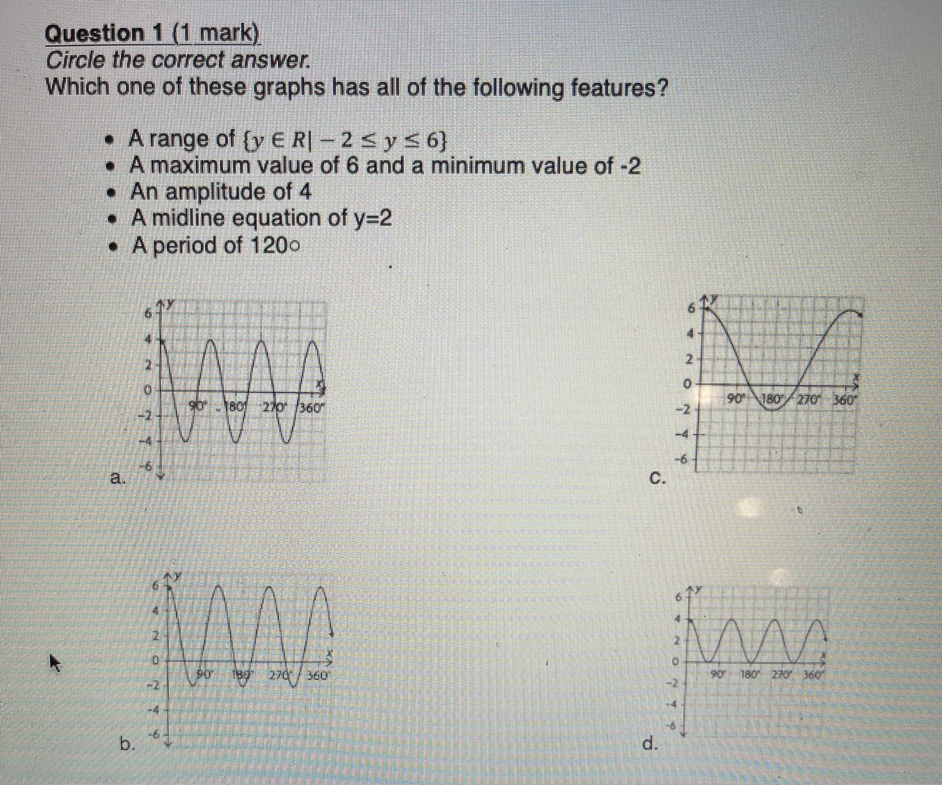 Question 5 (4 marks) Show all your work and put a