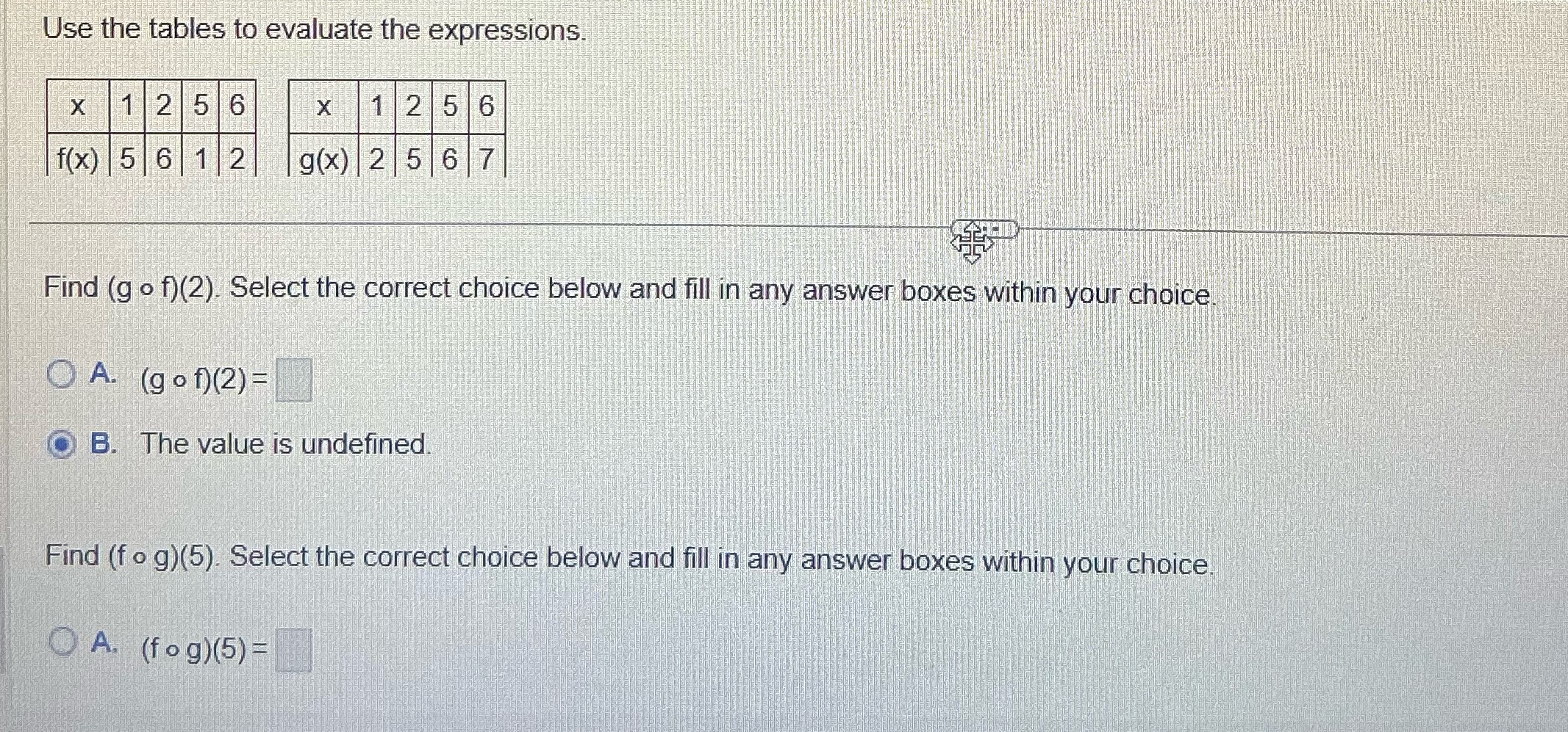 Are both undefined? Use the tables to evaluate