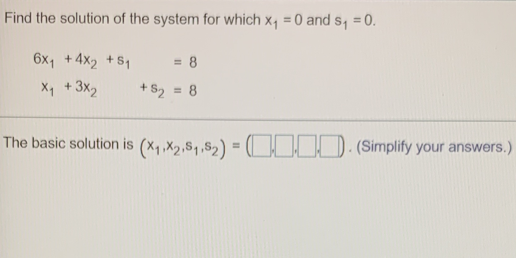 Find the solution of the system for which x, = 0