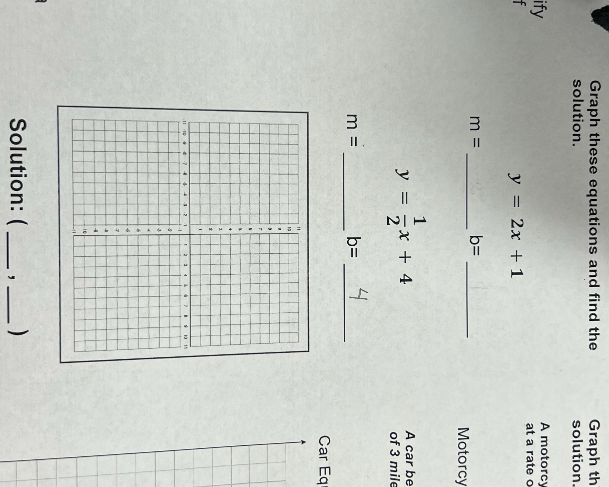 and verify the solution algebraically please
