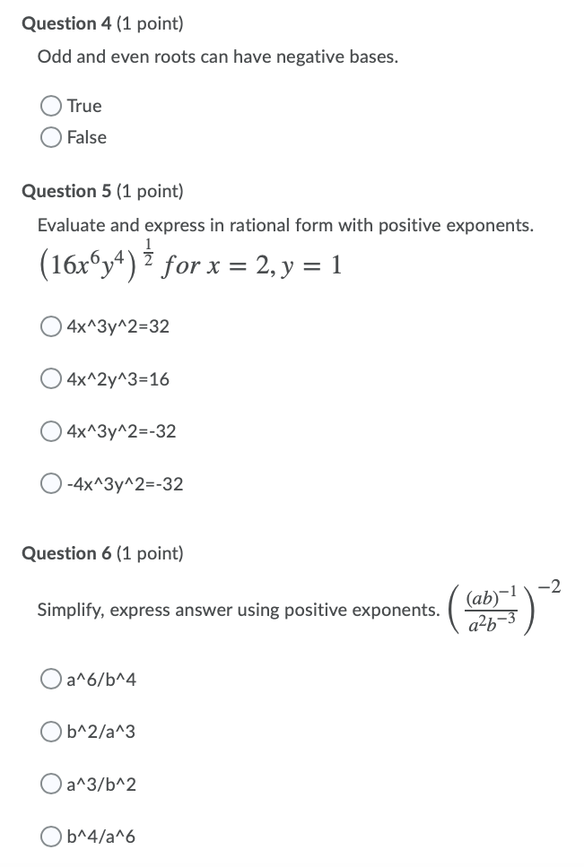 Question 1 (1 point) 3 3 1 Evaluate. 16K + 16Z