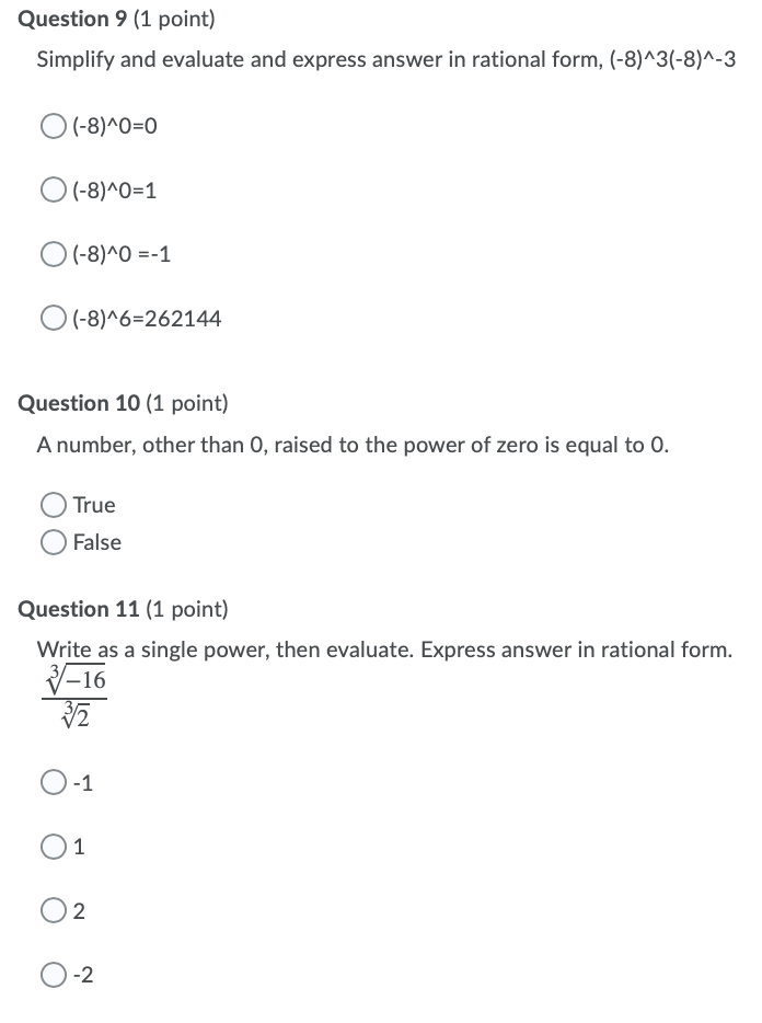 Question 1 (1 point) 3 3 1 Evaluate. 16K + 16Z